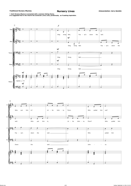 Free Sheet Music Nursery Lines