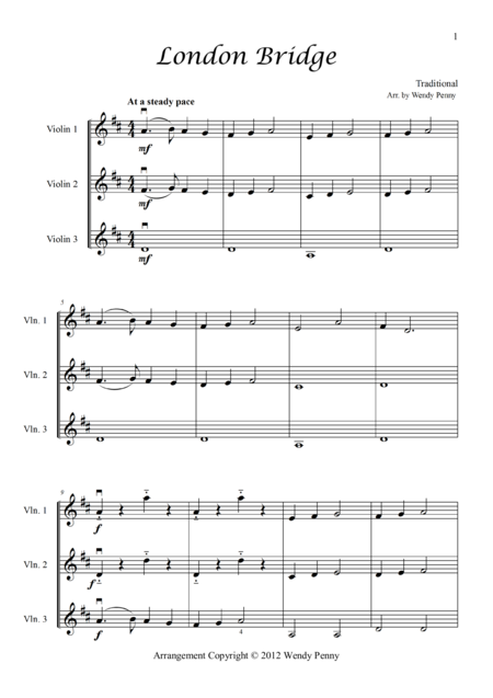 Nursery Rhymes For Three Violins Book 1 Sheet Music