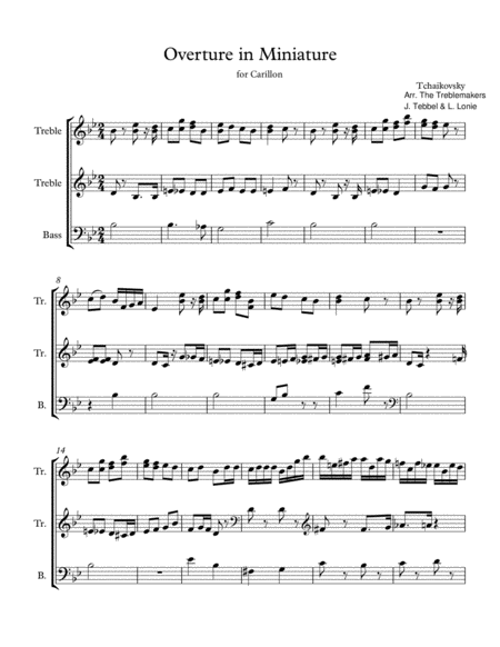 Nutcracker Miniature Overture For Carillon Duet Sheet Music