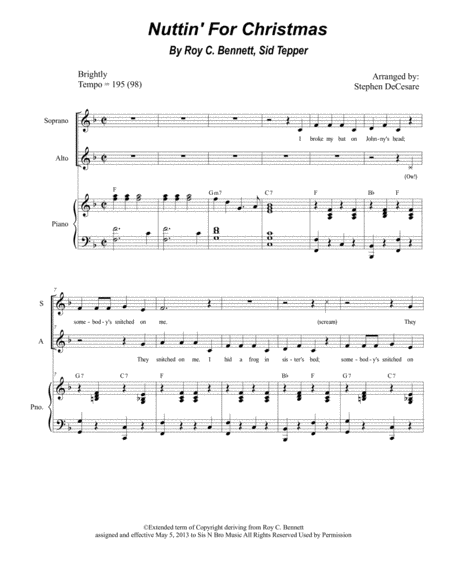 Nuttin For Christmas Duet For Soprano And Alto Solo Sheet Music