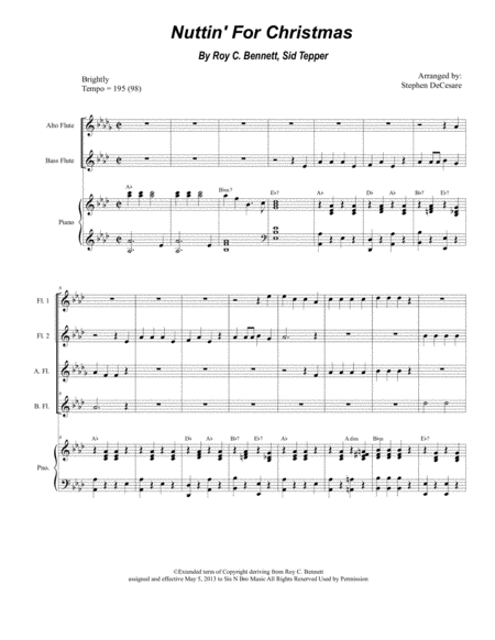 Nuttin For Christmas For Flute Choir And Piano Sheet Music