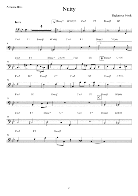 Nutty Acoustic Bass Sheet Music