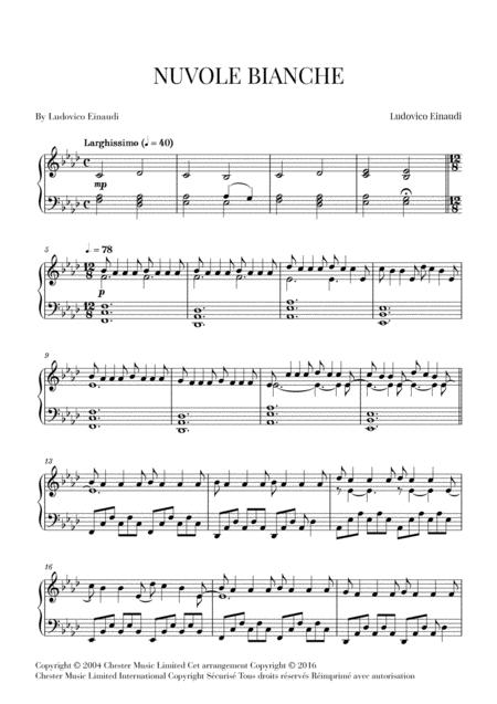 Nuvole Bianche Original Version Sheet Music