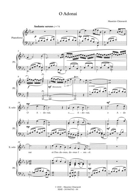 Free Sheet Music O Adonai