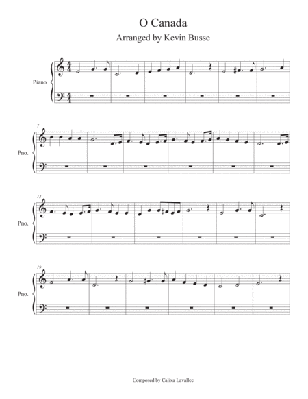 O Canada Piano Sheet Music