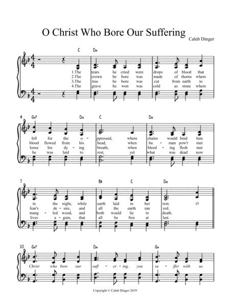 O Christ Who Bore Our Suffering Sheet Music