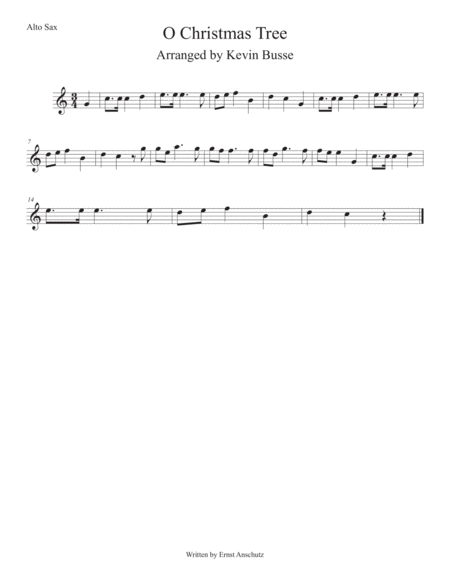 Free Sheet Music O Christmas Tree Easy Key Of C Alto Sax