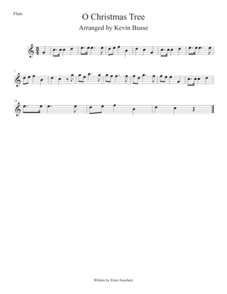 Free Sheet Music O Christmas Tree Easy Key Of C Flute
