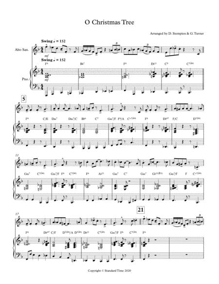 O Christmas Tree For Alto Sax Solo With Piano Accompaniment Up Tempo Swing Sheet Music