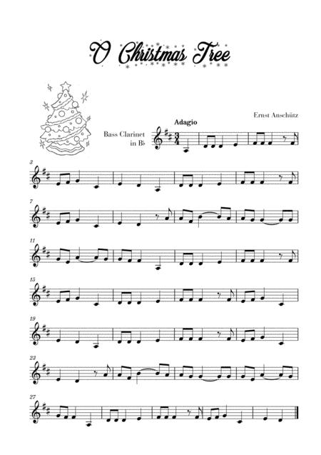 O Christmas Tree For Bass Clarinet Sheet Music