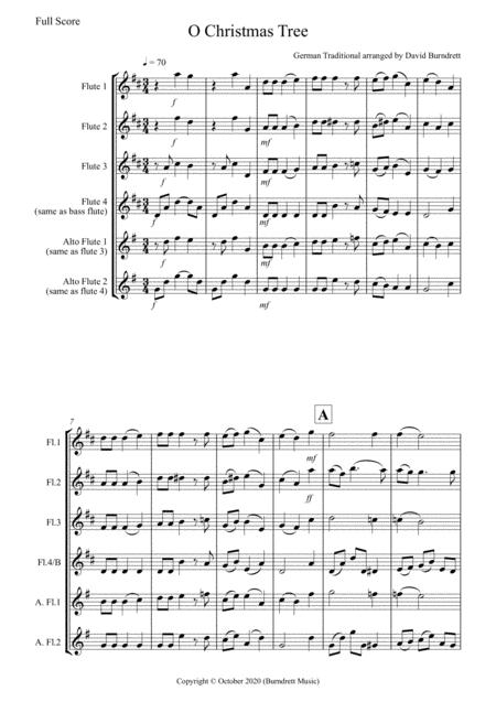 O Christmas Tree For Flute Quartet Sheet Music