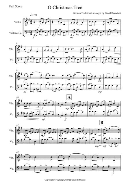 O Christmas Tree For Violin And Cello Duet Sheet Music