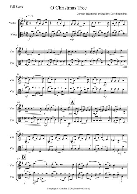 O Christmas Tree For Violin And Viola Duet Sheet Music