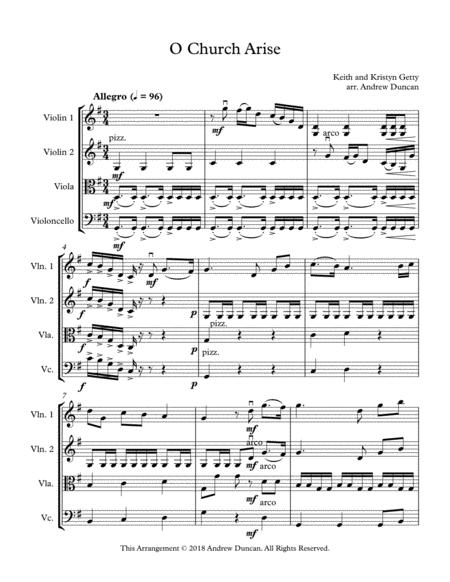 O Church Arise String Quartet Sheet Music