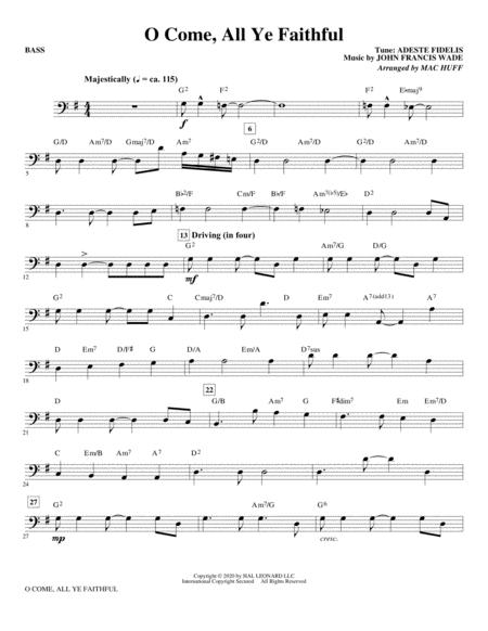 O Come All Ye Faithful Arr Mac Huff Bass Sheet Music