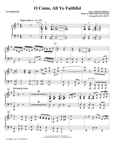 Free Sheet Music O Come All Ye Faithful Arr Mac Huff Synthesizer