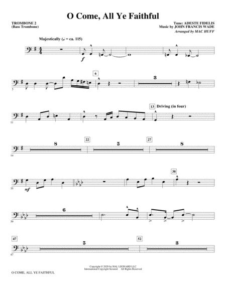 Free Sheet Music O Come All Ye Faithful Arr Mac Huff Trombone 2