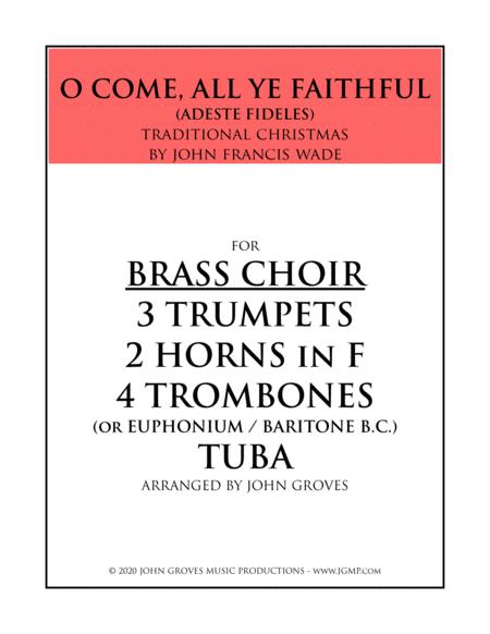 O Come All Ye Faithful Brass Choir Ensemble Sheet Music