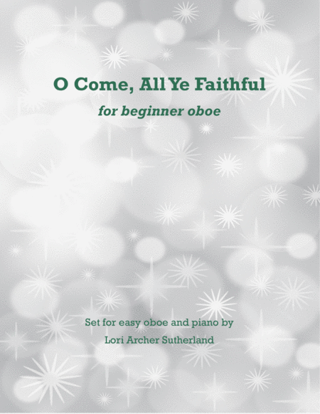 Free Sheet Music O Come All Ye Faithful For Beginner Oboe Piano