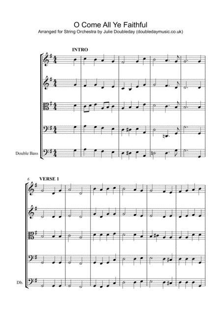 O Come All Ye Faithful For String Orchestra Sheet Music