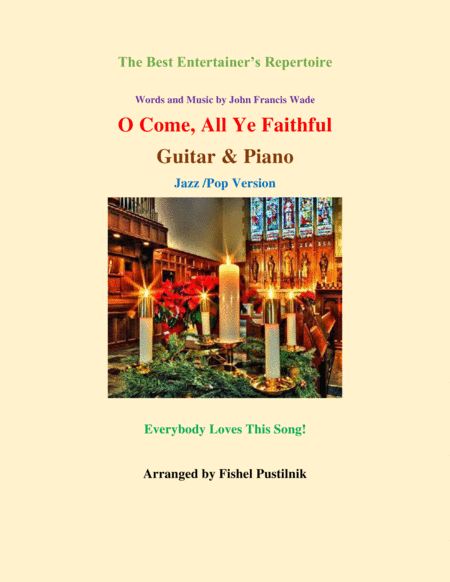 Free Sheet Music O Come All Ye Faithful Piano Background For Guitar And Piano