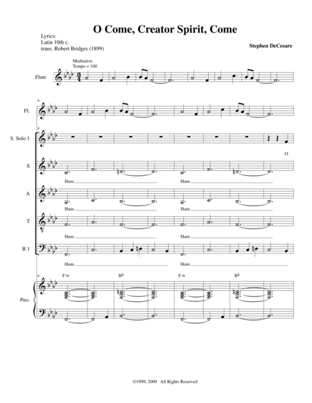 O Come Creator Spirit Come Sheet Music