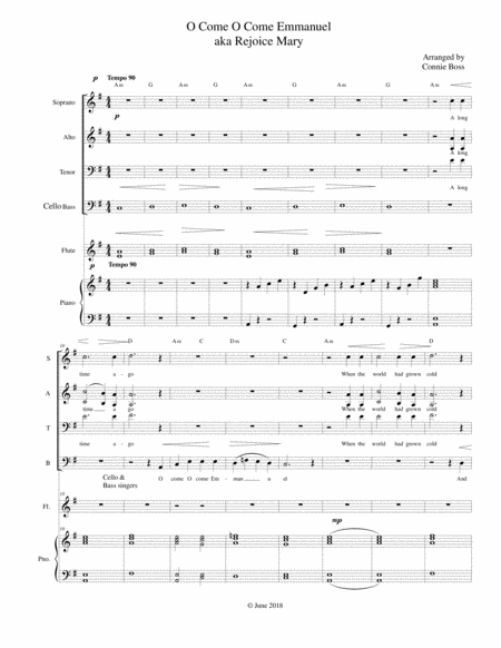 O Come O Come Emmanuel Aka Rejoice Mary Sheet Music