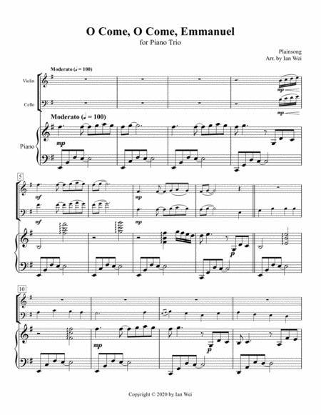 O Come O Come Emmanuel For Piano Trio Sheet Music