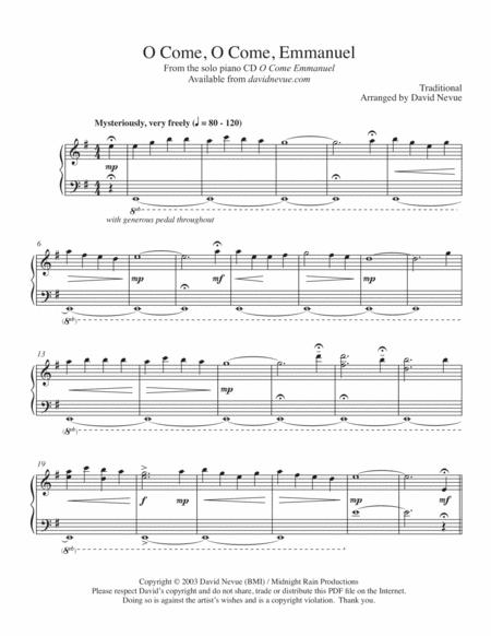 O Come O Come Emmanuel Short Postlude Version Sheet Music