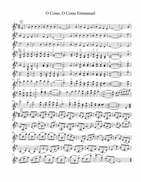 O Come O Come Emmanuel Solo Violin Sheet Music