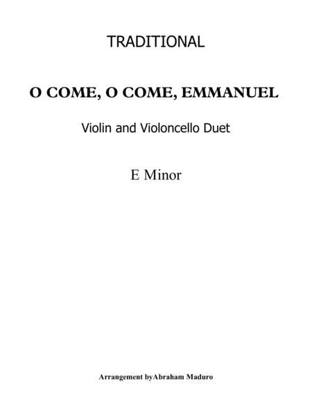 Free Sheet Music O Come O Come Emmanuel Violin And Cello Duet Score And Parts