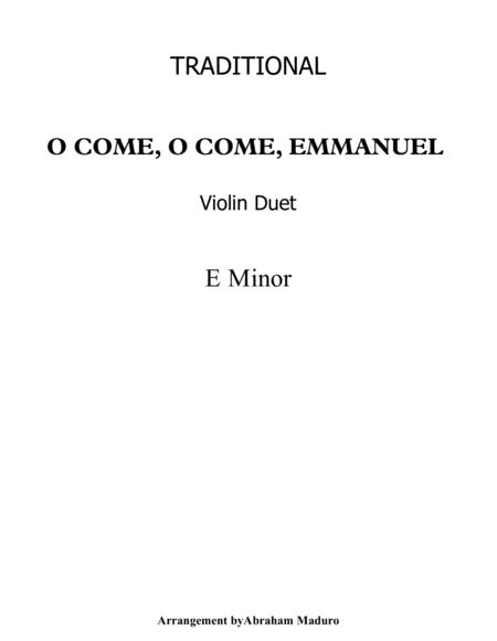 Free Sheet Music O Come O Come Emmanuel Violin Duet Score And Parts