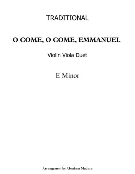 Free Sheet Music O Come O Come Emmanuel Violin Viola Duet Score And Parts