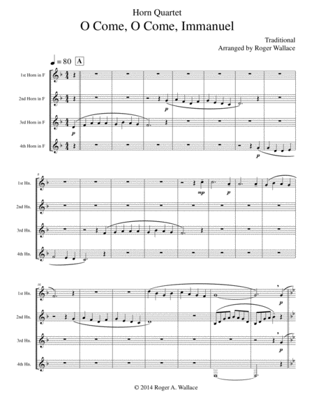 O Come O Come Immanuel Emmanuel Sheet Music