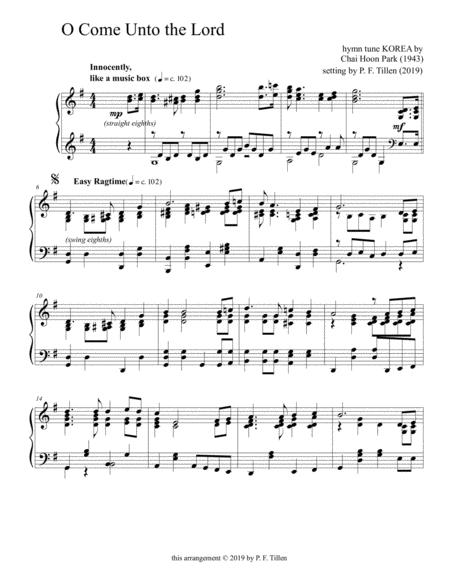 O Come Unto The Lord Sheet Music