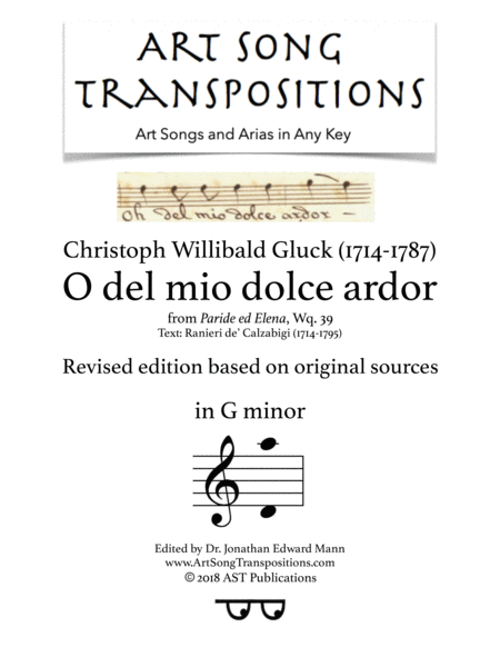 O Del Mio Dolce Ardor G Minor Sheet Music