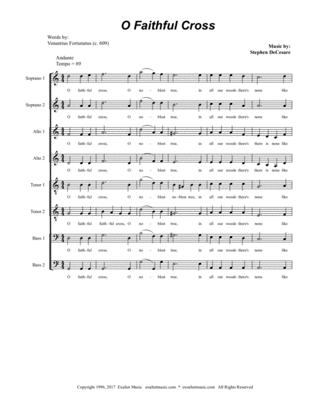 O Faithful Cross Sheet Music