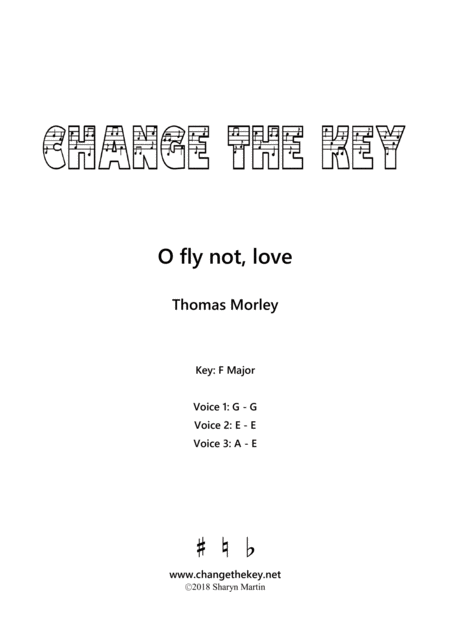 O Fly Not Love G Major Sheet Music