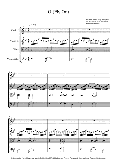 O Fly On String Quartet Score And Parts Sheet Music