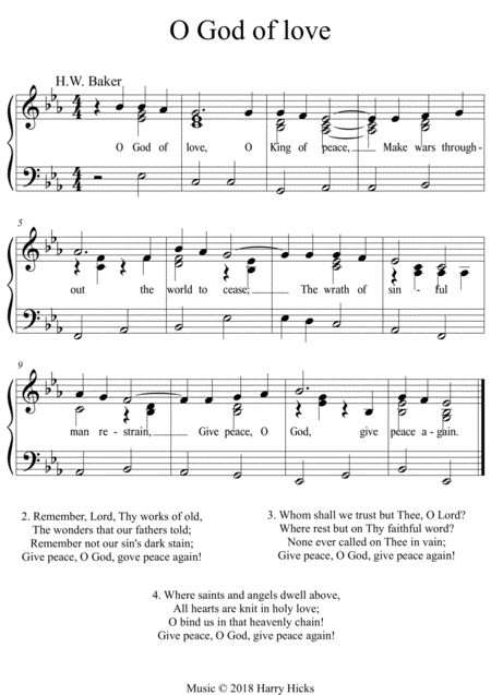 O God Of Love A New Tune To A Wonderful Old Hymn Sheet Music