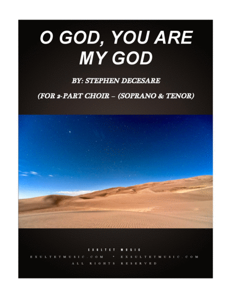 O God You Are My God For 2 Part Choir Soprano Tenor Sheet Music