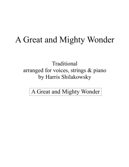 O Great And Mighty Wonder Sheet Music