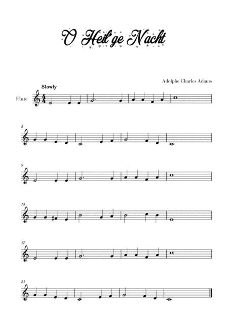 Free Sheet Music O Heil Ge Nacht For Flute