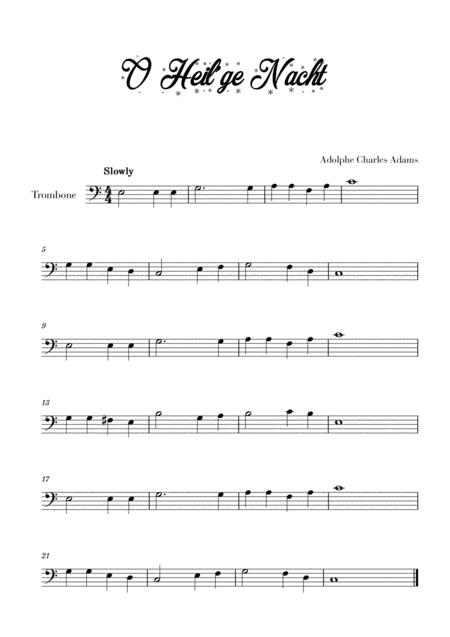 O Heil Ge Nacht For Trombone Sheet Music