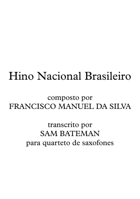 O Hino Nacional Brasileiro Sheet Music
