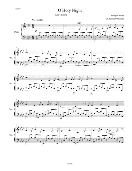 O Holy Night 3rd Version Sheet Music