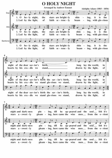 O Holy Night A Cappella Sab Sheet Music