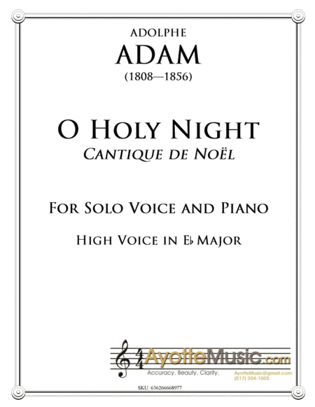 Free Sheet Music O Holy Night Cantique De Noel For High Voice In Eb