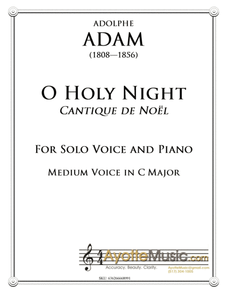 O Holy Night Cantique De Noel For Medium Voice In C Major Sheet Music