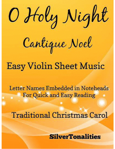 O Holy Night Cantique Noel Easy Violin Sheet Music Sheet Music